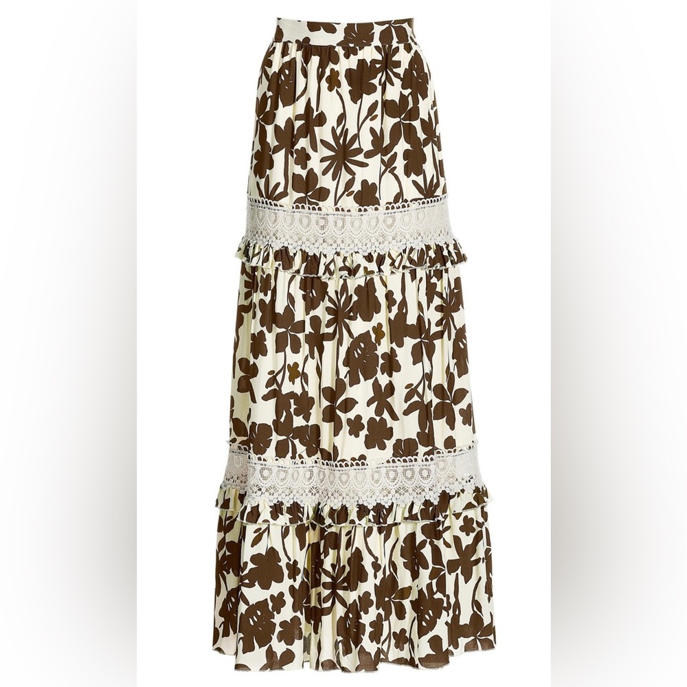 Boston Proper Floral Print Tiered Maxi Skirt - Picture 2 of 7